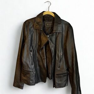 Rem Garson Black Leather Biker Jacket